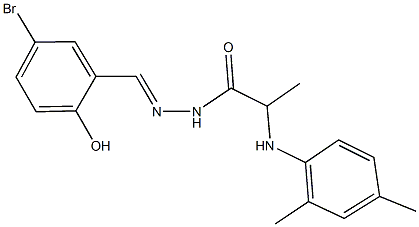 N'-(5-bromo-2-hydroxybenzylidene)-2-(2,4-dimethylanilino)propanohydrazide Struktur