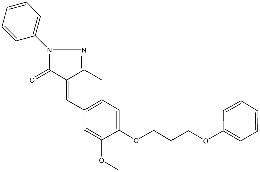 4-[3-methoxy-4-(3-phenoxypropoxy)benzylidene]-5-methyl-2-phenyl-2,4-dihydro-3H-pyrazol-3-one Struktur