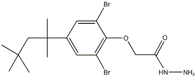 2-[2,6-dibromo-4-(1,1,3,3-tetramethylbutyl)phenoxy]acetohydrazide Struktur