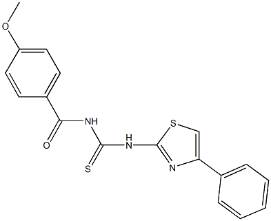 N-(4-methoxybenzoyl)-N'-(4-phenyl-1,3-thiazol-2-yl)thiourea Struktur