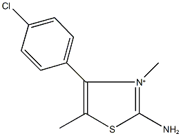 2-amino-4-(4-chlorophenyl)-3,5-dimethyl-1,3-thiazol-3-ium Struktur