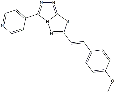 6-[2-(4-methoxyphenyl)vinyl]-3-(4-pyridinyl)[1,2,4]triazolo[3,4-b][1,3,4]thiadiazole Struktur