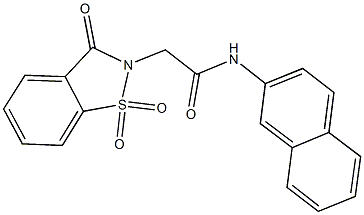 2-(1,1-dioxido-3-oxo-1,2-benzisothiazol-2(3H)-yl)-N-(2-naphthyl)acetamide Struktur