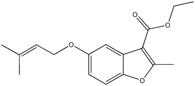 ethyl 2-methyl-5-[(3-methyl-2-butenyl)oxy]-1-benzofuran-3-carboxylate Struktur