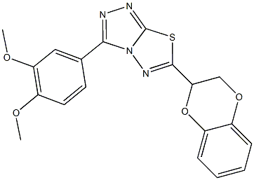 6-(2,3-dihydro-1,4-benzodioxin-2-yl)-3-(3,4-dimethoxyphenyl)[1,2,4]triazolo[3,4-b][1,3,4]thiadiazole Struktur