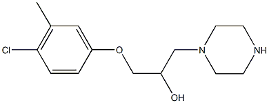 1-(4-chloro-3-methylphenoxy)-3-(1-piperazinyl)-2-propanol Struktur