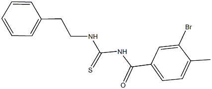 N-(3-bromo-4-methylbenzoyl)-N'-(2-phenylethyl)thiourea Struktur