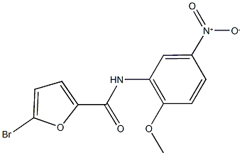 5-bromo-N-{5-nitro-2-methoxyphenyl}-2-furamide Struktur