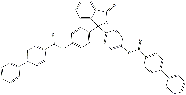 4-(1-{4-[([1,1'-biphenyl]-4-ylcarbonyl)oxy]phenyl}-3-oxo-1,3-dihydro-2-benzofuran-1-yl)phenyl [1,1'-biphenyl]-4-carboxylate Struktur