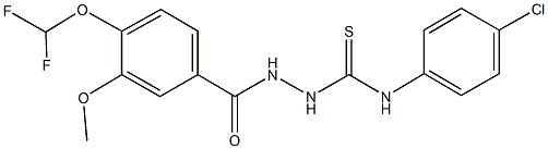 N-(4-chlorophenyl)-2-[4-(difluoromethoxy)-3-methoxybenzoyl]hydrazinecarbothioamide Struktur