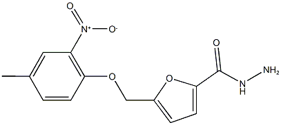 5-({2-nitro-4-methylphenoxy}methyl)-2-furohydrazide Struktur