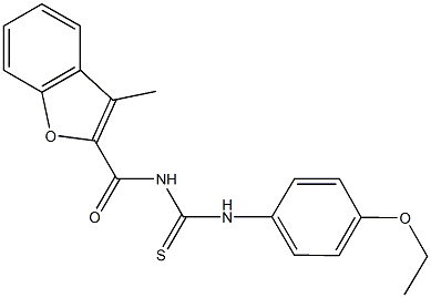 N-(4-ethoxyphenyl)-N'-[(3-methyl-1-benzofuran-2-yl)carbonyl]thiourea Struktur