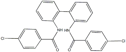 4-chloro-N-{2'-[(4-chlorobenzoyl)amino][1,1'-biphenyl]-2-yl}benzamide Struktur