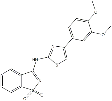 N-[4-(3,4-dimethoxyphenyl)-1,3-thiazol-2-yl]-N-(1,1-dioxido-1,2-benzisothiazol-3-yl)amine Struktur