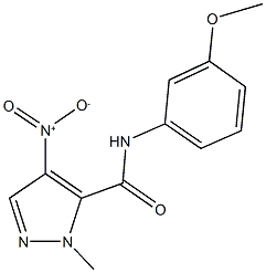 4-nitro-N-(3-methoxyphenyl)-1-methyl-1H-pyrazole-5-carboxamide Struktur