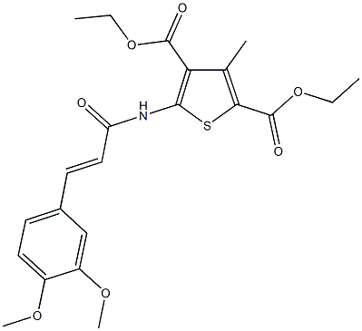 diethyl 5-{[3-(3,4-dimethoxyphenyl)acryloyl]amino}-3-methyl-2,4-thiophenedicarboxylate Struktur