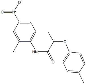 N-{4-nitro-2-methylphenyl}-2-(4-methylphenoxy)propanamide Struktur