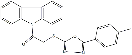 9-({[5-(4-methylphenyl)-1,3,4-oxadiazol-2-yl]sulfanyl}acetyl)-9H-carbazole Struktur