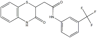 2-(3-oxo-3,4-dihydro-2H-1,4-benzothiazin-2-yl)-N-[3-(trifluoromethyl)phenyl]acetamide Struktur