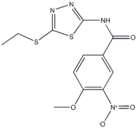 N-[5-(ethylsulfanyl)-1,3,4-thiadiazol-2-yl]-3-nitro-4-methoxybenzamide Struktur