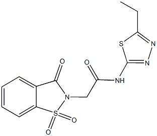 2-(1,1-dioxido-3-oxo-1,2-benzisothiazol-2(3H)-yl)-N-(5-ethyl-1,3,4-thiadiazol-2-yl)acetamide Struktur