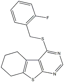 2-fluorobenzyl 5,6,7,8-tetrahydro[1]benzothieno[2,3-d]pyrimidin-4-yl sulfide Struktur