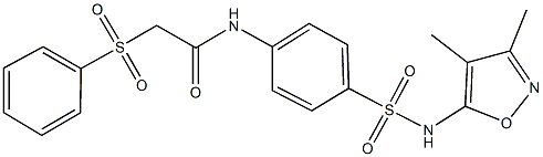 N-(4-{[(3,4-dimethyl-5-isoxazolyl)amino]sulfonyl}phenyl)-2-(phenylsulfonyl)acetamide Struktur