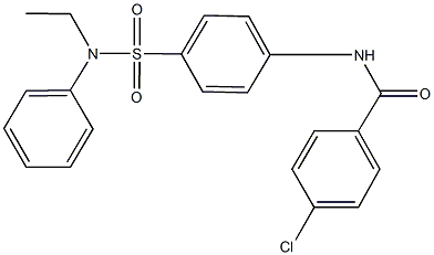 4-chloro-N-{4-[(ethylanilino)sulfonyl]phenyl}benzamide Struktur