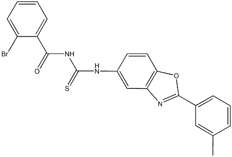 N-(2-bromobenzoyl)-N'-[2-(3-methylphenyl)-1,3-benzoxazol-5-yl]thiourea Struktur