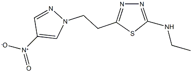 2-(ethylamino)-5-(2-{4-nitro-1H-pyrazol-1-yl}ethyl)-1,3,4-thiadiazole Struktur