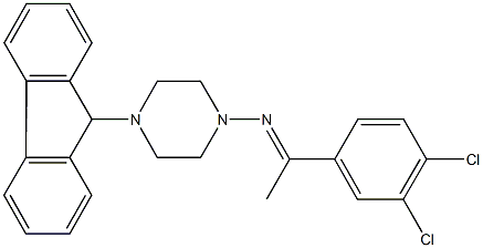 N-[1-(3,4-dichlorophenyl)ethylidene]-N-[4-(9H-fluoren-9-yl)-1-piperazinyl]amine Struktur