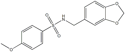 N-(1,3-benzodioxol-5-ylmethyl)-4-methoxybenzenesulfonamide Struktur