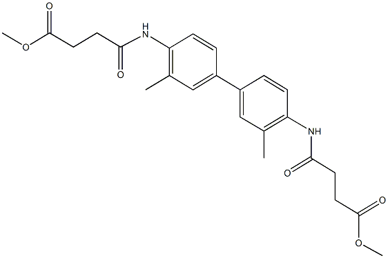 methyl 4-({4'-[(4-methoxy-4-oxobutanoyl)amino]-3,3'-dimethyl[1,1'-biphenyl]-4-yl}amino)-4-oxobutanoate Struktur