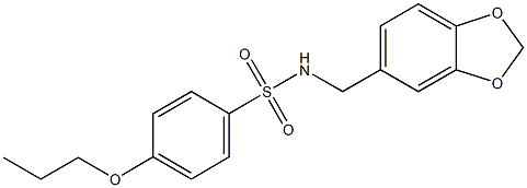 N-(1,3-benzodioxol-5-ylmethyl)-4-propoxybenzenesulfonamide Struktur