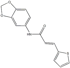 N-(1,3-benzodioxol-5-yl)-3-(2-thienyl)acrylamide Struktur