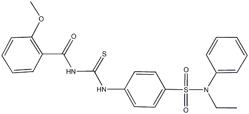 N-ethyl-4-({[(2-methoxybenzoyl)amino]carbothioyl}amino)-N-phenylbenzenesulfonamide Struktur