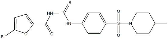 N-(5-bromo-2-furoyl)-N'-{4-[(4-methylpiperidin-1-yl)sulfonyl]phenyl}thiourea Struktur