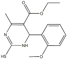 ethyl 6-(2-methoxyphenyl)-4-methyl-2-sulfanyl-1,6-dihydro-5-pyrimidinecarboxylate Struktur