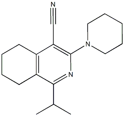 1-isopropyl-3-(1-piperidinyl)-5,6,7,8-tetrahydro-4-isoquinolinecarbonitrile Struktur