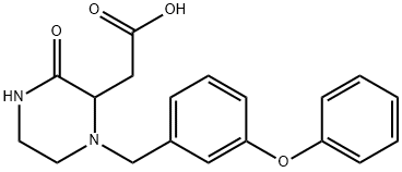 [3-oxo-1-(3-phenoxybenzyl)-2-piperazinyl]acetic acid Struktur