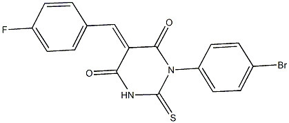 1-(4-bromophenyl)-5-(4-fluorobenzylidene)-2-thioxodihydro-4,6(1H,5H)-pyrimidinedione Struktur