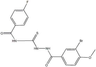 N-{[2-(3-bromo-4-methoxybenzoyl)hydrazino]carbothioyl}-4-fluorobenzamide Struktur