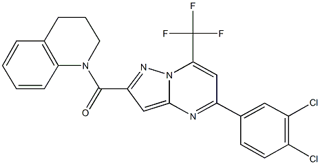 1-{[5-(3,4-dichlorophenyl)-7-(trifluoromethyl)pyrazolo[1,5-a]pyrimidin-2-yl]carbonyl}-1,2,3,4-tetrahydroquinoline Struktur