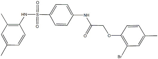 2-(2-bromo-4-methylphenoxy)-N-{4-[(2,4-dimethylanilino)sulfonyl]phenyl}acetamide Struktur