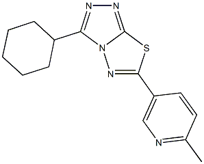 3-cyclohexyl-6-(6-methyl-3-pyridinyl)[1,2,4]triazolo[3,4-b][1,3,4]thiadiazole Struktur