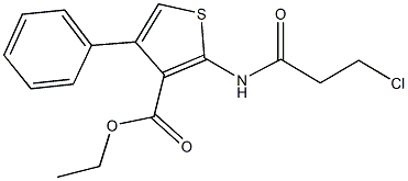 ethyl 2-[(3-chloropropanoyl)amino]-4-phenyl-3-thiophenecarboxylate Struktur