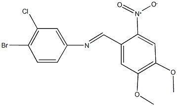 N-(4-bromo-3-chlorophenyl)-N-(4,5-dimethoxy-2-nitrobenzylidene)amine Struktur