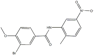 3-bromo-N-{5-nitro-2-methylphenyl}-4-methoxybenzamide Struktur