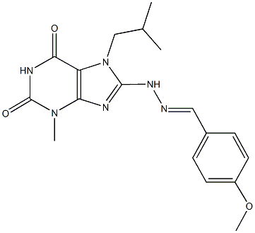 4-methoxybenzaldehyde (7-isobutyl-3-methyl-2,6-dioxo-2,3,6,7-tetrahydro-1H-purin-8-yl)hydrazone Struktur