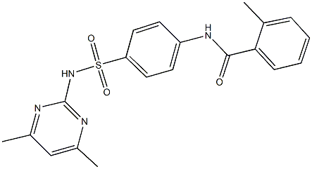 N-(4-{[(4,6-dimethyl-2-pyrimidinyl)amino]sulfonyl}phenyl)-2-methylbenzamide Struktur